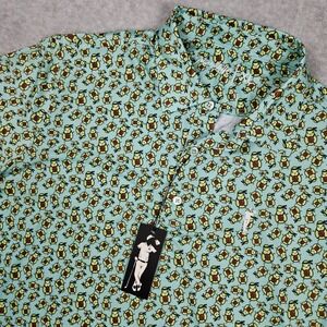 Grunk Dolfer Mens XL Green Avocado Polo Ninja Golf Shirt Performance Activewear